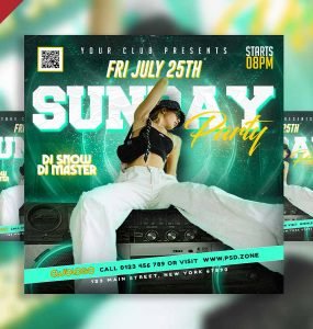 Sunday Party Instagram Post PSD