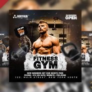 Fitness gym promotional social media post PSD Fitness gym promotional social media post PSD