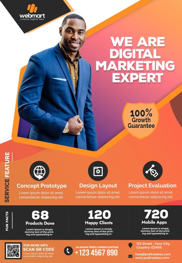 Premium Corporate Marketing Agency Flyer PSD Template