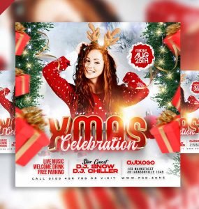 Christmas celebration social media post PSD