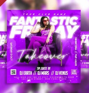 Fantastic friday takeover social media post PSD