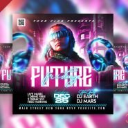 Future friday party social media post PSD