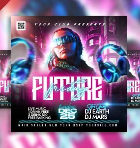 Future friday party social media post PSD