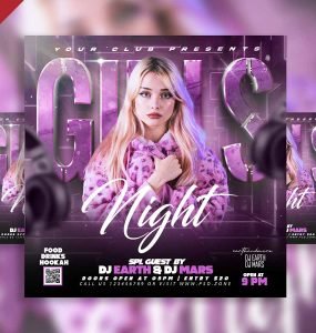 Girls night party social media post PSD