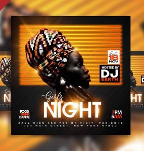 Girls night social media post PSD