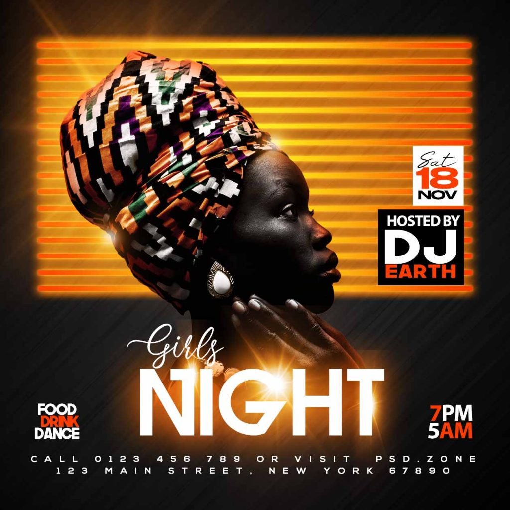 Girls night social media post PSD