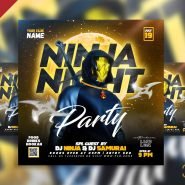 Ninja night party social media post PSD