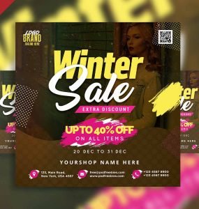 Winter Sale social media post PSD