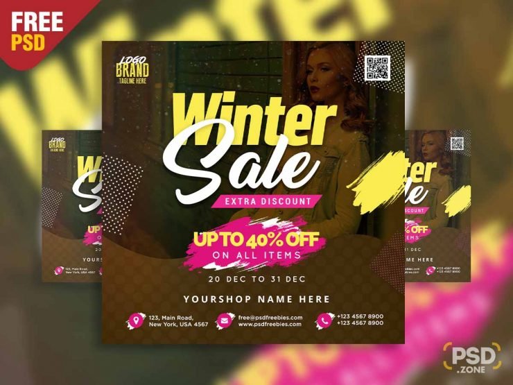 Winter Sale social media post PSD