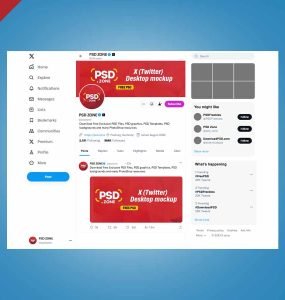 X 2024 desktop mockup PSD