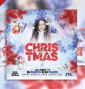 Merry Christmas social media post PSD