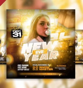 2024 new year eve social media post PSD