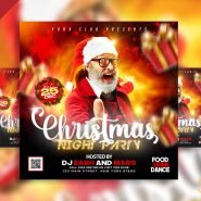 Christmas night party social media post PSD