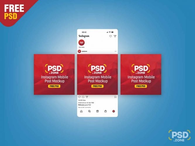 Instagram 2024 modern post mockup PSD