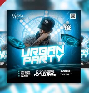 Urban party social media post PSD