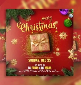 Merry christmas instagram post PSD
