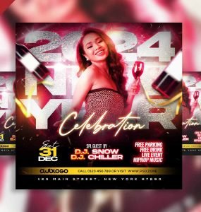 2024 new year celebration social media post PSD
