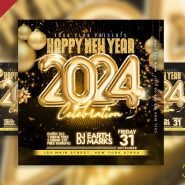 2024 new year celebration instagram post PSD 2024 new year celebration instagram post PSD