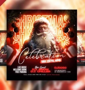 Christmas celebration instagram post PSD
