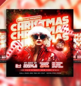 Christmas event social media post PSD