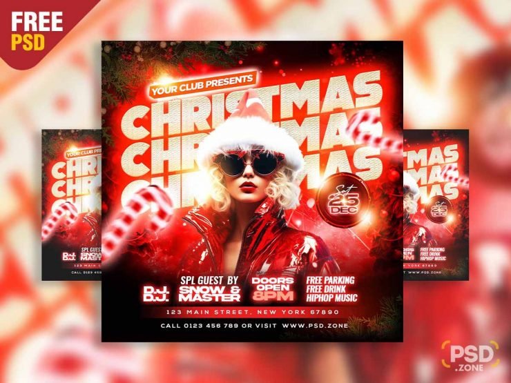 Christmas event social media post PSD