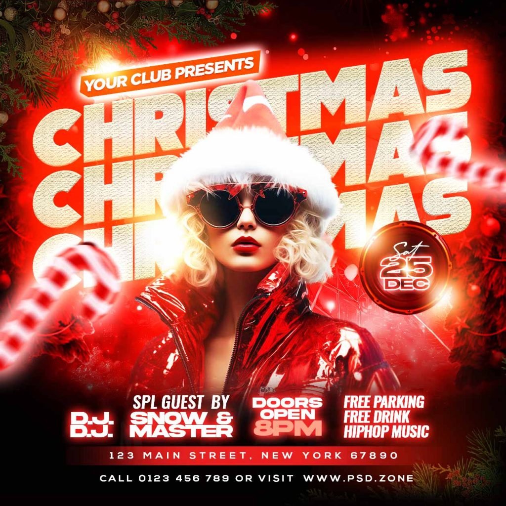 Christmas event social media post PSD