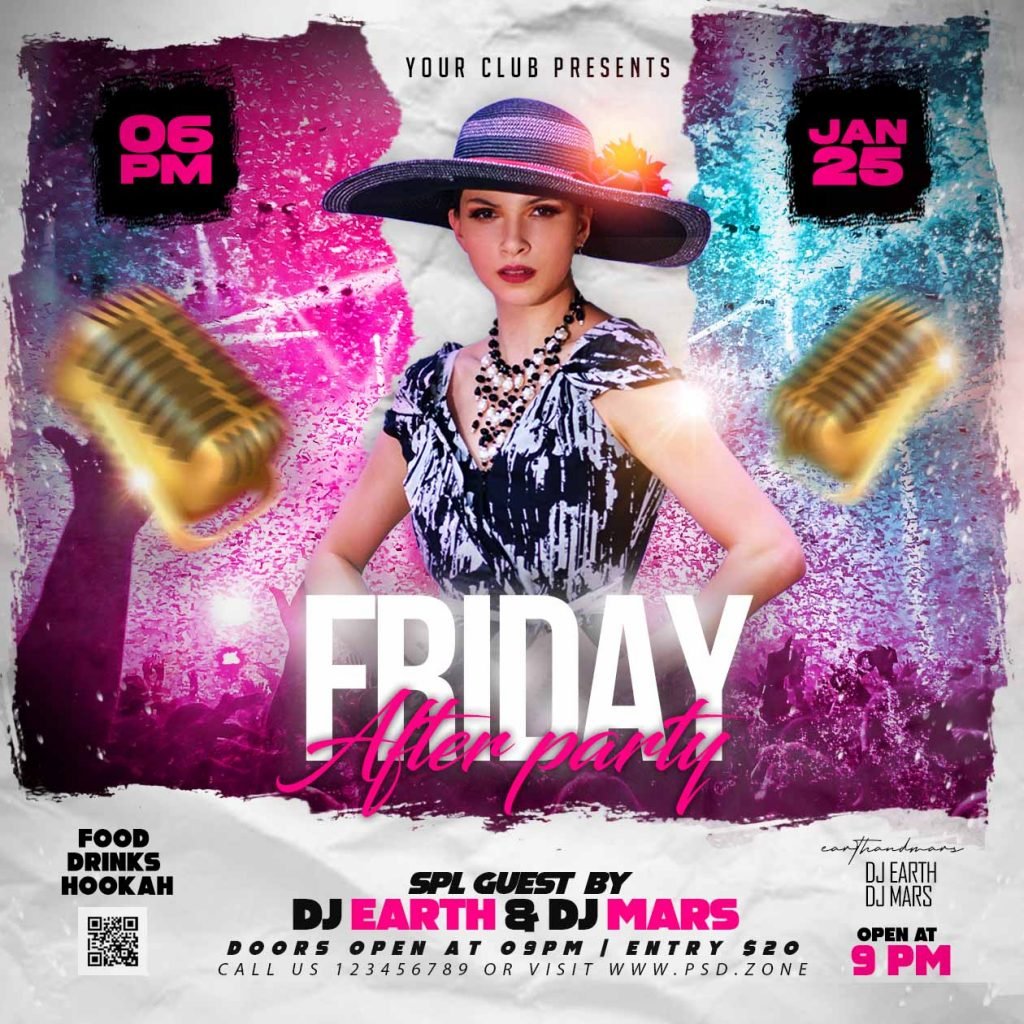 Friday after party social media post PSD