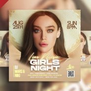 Girls night live music social media post PSD