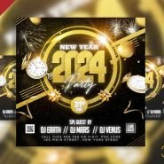 New year 2024 party social media post PSD New year 2024 party social media post PSD