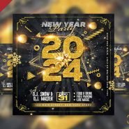New year party 2024 social media post PSD New year party 2024 social media post PSD