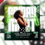 Friday night party instagram post PSD