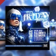 Fun friday party social media post PSD