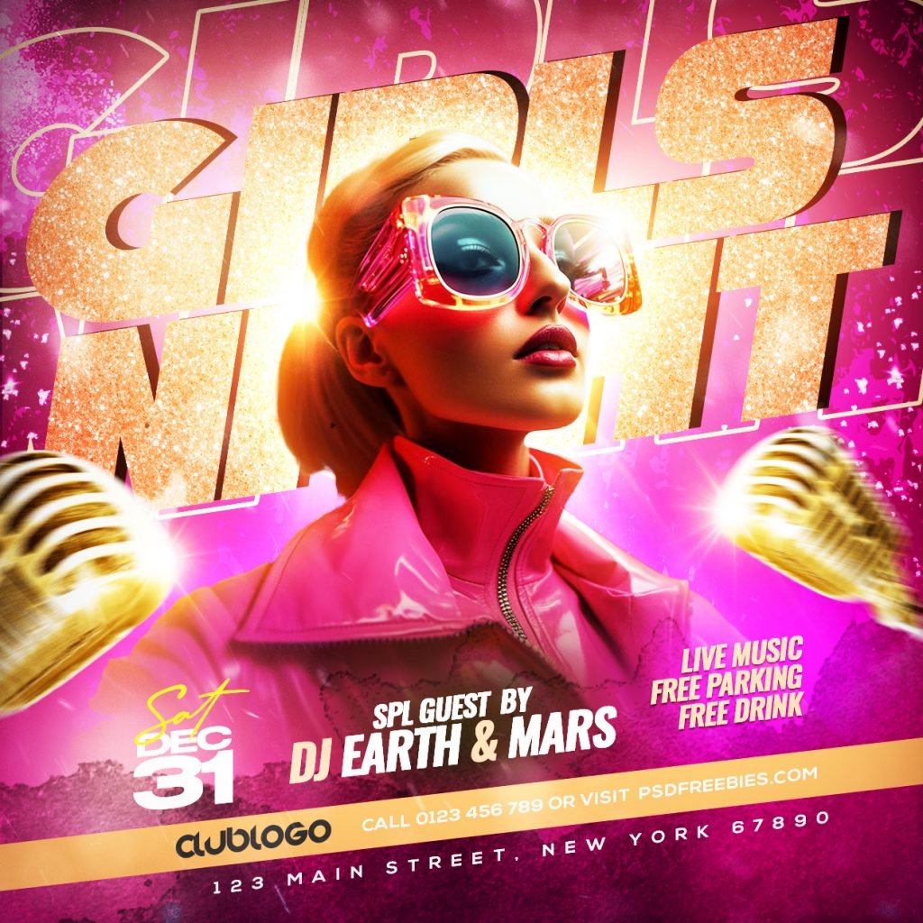 Girls night party instagram post PSD