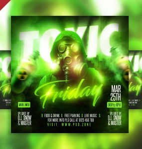 Toxic friday party social media post PSD