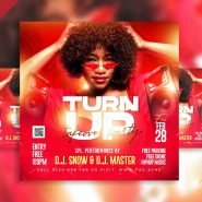Turn up takeover party social media post PSD Turn up takeover party social media post PSD
