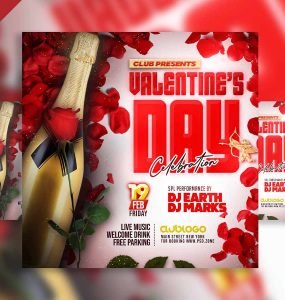 Valentines day celebration social media post PSD