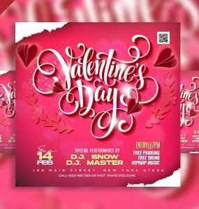 Valentines day social media post PSD
