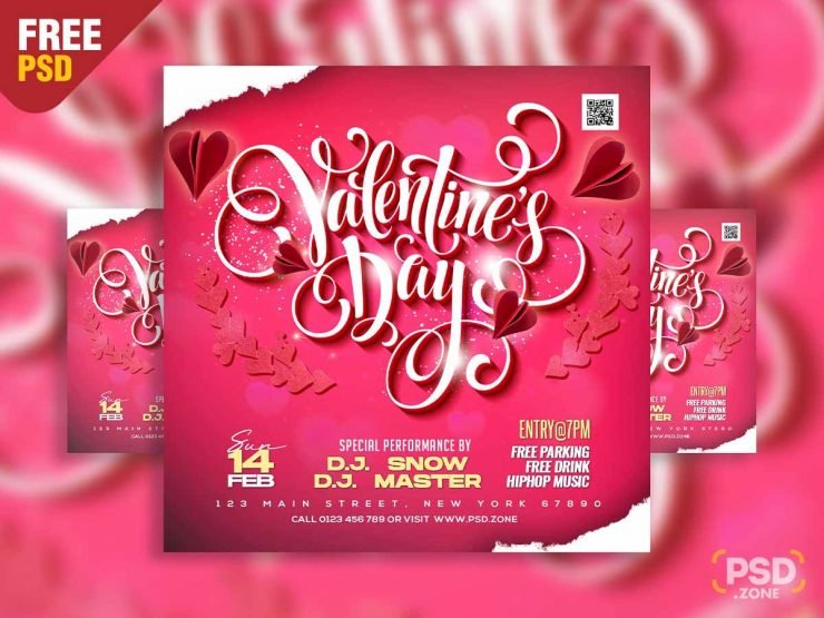 Valentines day social media post PSD