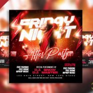 Friday night after party instagram post PSD