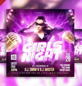 Girls night after party social media post PSD