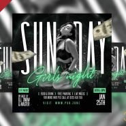 Sunday girls night social media post PSD