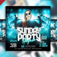 Sunday party hangover social media post PSD