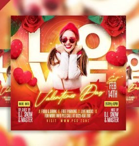 Valentines day special social media post PSD