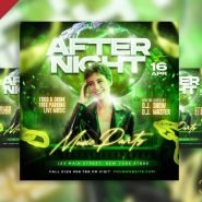 After night music party social media post PSD