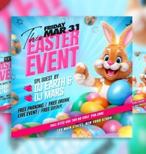 Easter event party social media post PSD