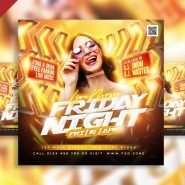 Friday night music event party social media post PSD