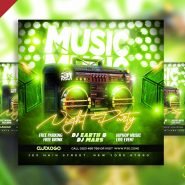 Music night party social media post PSD