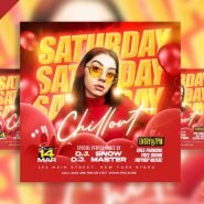 Saturday chillout party social media post PSD Saturday chillout party social media post PSD