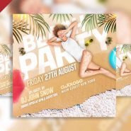 Beach party social media post PSD