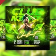 Club night chillout party social media post PSD